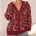 Burgundy Paisley Teardrops and Floral Scrolls for Autumn Layering, Women's Vintage Style All-over Print Knitted Cardigan - 4