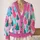 Pastel Christmas Tree Forest for Cozy Holiday Outings and Winter Layering for Women All-over Print Knitted Cardigan - 2