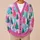 Pastel Christmas Tree Forest for Cozy Holiday Outings and Winter Layering for Women All-over Print Knitted Cardigan - 6