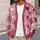 Heart Stripe Motif For Casual Spring Layering, Romantic Everyday Style For Women All-over Print Knitted Cardigan - 5