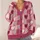 Heart Stripe Motif For Casual Spring Layering, Romantic Everyday Style For Women All-over Print Knitted Cardigan - 4
