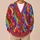 Rainbow Wave Floral Blooms for Colorful Spring Layering and Everyday Women's Style All-over Print Knitted Cardigan - 6