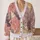 Oversized Wildflower Blooms in Dusty Mauve for Relaxed Everyday Layering Women's Style All-over Print Knitted Cardigan - 2
