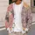 Oversized Wildflower Blooms in Dusty Mauve for Relaxed Everyday Layering Women's Style All-over Print Knitted Cardigan - 5