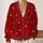 Colorful Holiday String Lights on Deep Red Background for Festive Winter Layering All-over Print Knitted Cardigan - 2