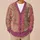 Raspberry Botanical Patchwork Motifs For Relaxed Layering And Everyday Women’s Style All-over Print Knitted Cardigan - 6