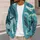 Whale Ocean Waves for Relaxed Coastal Layering, Women's Autumn Winter Everyday Style All-over Print Knitted Cardigan - 5