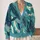 Whale Ocean Waves for Relaxed Coastal Layering, Women's Autumn Winter Everyday Style All-over Print Knitted Cardigan - 2