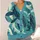 Whale Ocean Waves for Relaxed Coastal Layering, Women's Autumn Winter Everyday Style All-over Print Knitted Cardigan - 4
