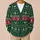 Forest Green Nordic Fair Isle Holiday Layering Style for Cozy Everyday Outfits Women All-over Print Knitted Cardigan - 6