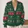 Forest Green Nordic Fair Isle Holiday Layering Style for Cozy Everyday Outfits Women All-over Print Knitted Cardigan - 2