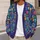 Jewel-Tone Geometric Squares for Colorful Layering and Creative Everyday Wardrobes All-over Print Knitted Cardigan - 5