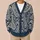 Navy Ivory Paisley Swirls for Bohemian Autumn Layering and Relaxed Everyday Style All-over Print Knitted Cardigan - 6
