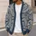 Navy Ivory Paisley Swirls for Bohemian Autumn Layering and Relaxed Everyday Style All-over Print Knitted Cardigan - 5