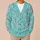 Turquoise Botanical Blossoms for Relaxed Autumn Layering and Everyday Feminine Style All-over Print Knitted Cardigan - 6