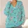 Turquoise Botanical Blossoms for Relaxed Autumn Layering and Everyday Feminine Style All-over Print Knitted Cardigan - 4