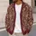 Burgundy Damask Florals for Elegant Everyday Layering and Vintage-Inspired Daily Style All-over Print Knitted Cardigan - 5