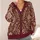 Burgundy Damask Florals for Elegant Everyday Layering and Vintage-Inspired Daily Style All-over Print Knitted Cardigan - 4