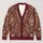 Burgundy Damask Florals for Elegant Everyday Layering and Vintage-Inspired Daily Style All-over Print Knitted Cardigan - 1