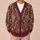 Burgundy Damask Florals for Elegant Everyday Layering and Vintage-Inspired Daily Style All-over Print Knitted Cardigan - 6