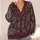 Burgundy Mandala Boho Geometric Layering Style for Casual Fall and Winter Outfits All-over Print Knitted Cardigan - 4