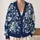 Vintage Navy Floral Motif for Relaxed Weekend Layering and Everyday Women’s Style All-over Print Knitted Cardigan - 2