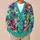 Colorful Turquoise Floral Blooms for Creative Weekend Layering and Youthful Style All-over Print Knitted Cardigan - 6