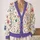 Watercolor Wildflower Blooms for Relaxed Everyday Layering, Feminine Casual Style All-over Print Knitted Cardigan - 2