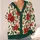 Red Holly Berry Floral Motif for Festive Layering and Winter Gatherings for Women All-over Print Knitted Cardigan - 4