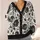 Black Rose Vine Floral Motif for Elegant Everyday Layering and Evening Wear for Women All-over Print Knitted Cardigan - 4