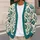 Teal Botanical Ornaments and Winter Foliage for Cozy Holiday Layering, Women’s Gift All-over Print Knitted Cardigan - 5