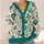 Teal Botanical Ornaments and Winter Foliage for Cozy Holiday Layering, Women’s Gift All-over Print Knitted Cardigan - 4