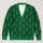 Emerald Christmas Trees and Gold Stars for Holiday Gatherings and Cozy Winter Layering All-over Print Knitted Cardigan - 1