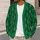Emerald Christmas Trees and Gold Stars for Holiday Gatherings and Cozy Winter Layering All-over Print Knitted Cardigan - 5