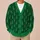 Emerald Christmas Trees and Gold Stars for Holiday Gatherings and Cozy Winter Layering All-over Print Knitted Cardigan - 6