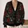 Crimson Winter Botanicals for Cozy Fall Evenings and Everyday Women's Layering Style All-over Print Knitted Cardigan - 2