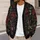 Crimson Winter Botanicals for Cozy Fall Evenings and Everyday Women's Layering Style All-over Print Knitted Cardigan - 5