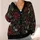 Crimson Winter Botanicals for Cozy Fall Evenings and Everyday Women's Layering Style All-over Print Knitted Cardigan - 4