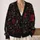 Red Floral Botanical Motifs for Elegant Evening Layering and Everyday Autumn Outfits All-over Print Knitted Cardigan - 2