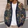 Bohemian Mosaic Floral Medallions for Cozy Winter Layering and Everyday Wear in Navy All-over Print Knitted Cardigan - 5