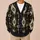 Black Beige Geometric Diamond Motifs For Autumn Layering And Everyday Boho Style All-over Print Knitted Cardigan - 6