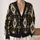 Black Beige Geometric Diamond Motifs For Autumn Layering And Everyday Boho Style All-over Print Knitted Cardigan - 2