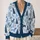 Blue Dachshund Christmas Trees Floral Winter Holiday Style for Women and Dog Lovers All-over Print Knitted Cardigan - 2