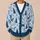 Blue Dachshund Christmas Trees Floral Winter Holiday Style for Women and Dog Lovers All-over Print Knitted Cardigan - 6