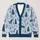 Blue Dachshund Christmas Trees Floral Winter Holiday Style for Women and Dog Lovers All-over Print Knitted Cardigan - 1