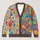 Colorful Floral Peace Sign Motifs for Relaxed Weekend Layering and Boho Festival Style All-over Print Knitted Cardigan - 1