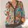 Colorful Floral Peace Sign Motifs for Relaxed Weekend Layering and Boho Festival Style All-over Print Knitted Cardigan - 4