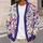 Pink Purple Butterfly Garden for Everyday Layering and Weekend Dates for Women Plus Size All-over Print Knitted Cardigan - 5