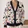 Black Bat Floral Halloween Moon Star Style for Festive Everyday Layering Women Adults All-over Print Knitted Cardigan - 2