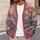 Pink Swirling Night Sky and Village Scene for Autumn Vacation Layering, Women All-over Print Knitted Cardigan - 5